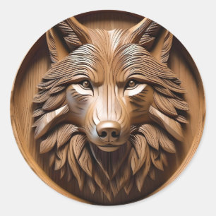 Sticker Rond Sylvan Sentinel : L'empreinte majestueuse du loup