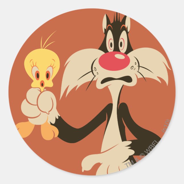 Sticker Rond SYLVESTER™ avec TWEETY™ (Devant)