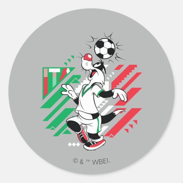 Sticker Rond SYLVESTER™ Team Italy Soccer Graphic (Devant)