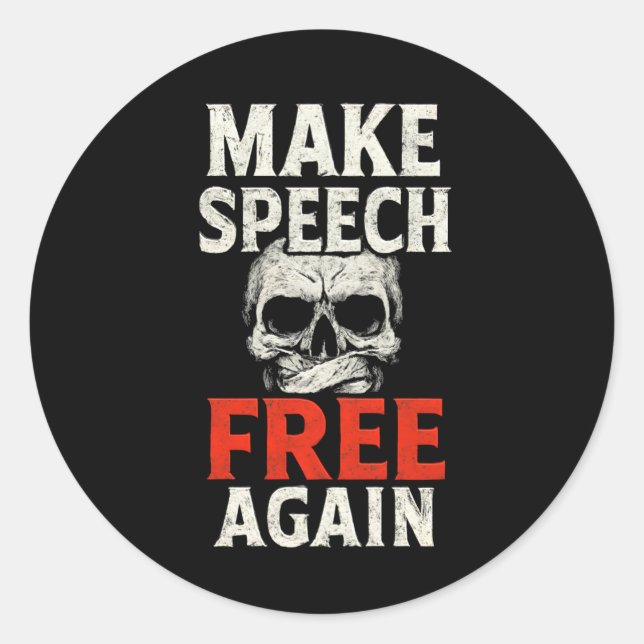 Sticker Rond symbol Freedom Equality America flag red (Devant)