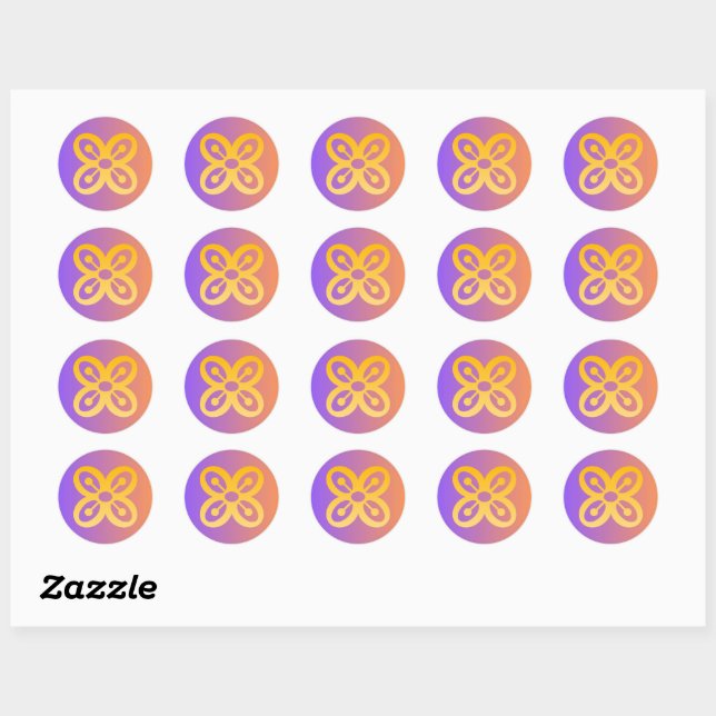Sticker Rond Symbole Adinkra (Abondance) (Feuille)