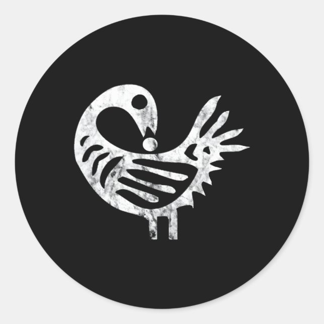 Sticker Rond Symbole Adinkra Afrocentré d'Oiseau Sankofa Pa Afr (Devant)