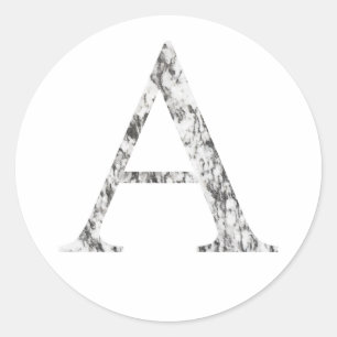 Sticker Rond Symbole Alpha en marbre Alphabet grec