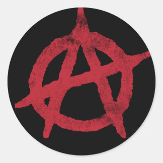 Sticker Rond symbole anarchique 'cercle a'
