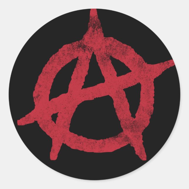 Sticker Rond symbole anarchique 'cercle a' (Devant)
