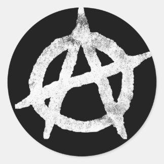 Sticker Rond symbole anarchique 'cercle a'