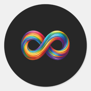 Sticker Rond Symbole arc en ciel Symbole autisme de la neurodiv