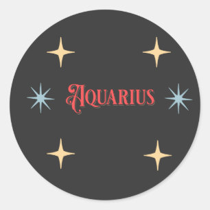 Sticker Rond Symbole astrologique Aquarius