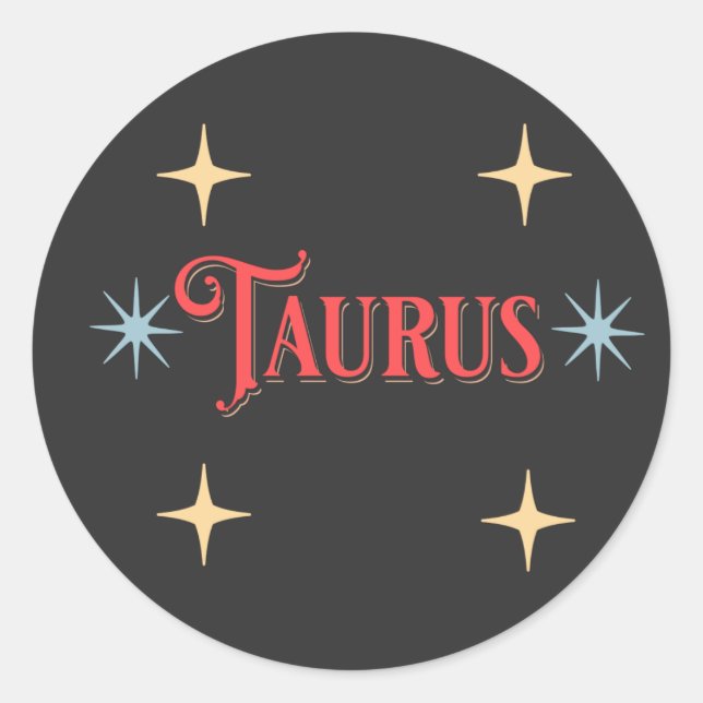 Sticker Rond Symbole astrologique de Taurus (Devant)