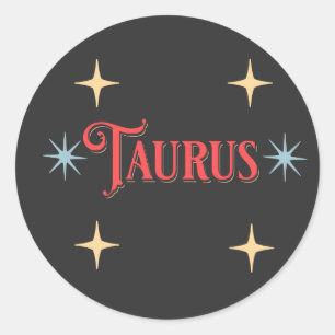 Sticker Rond Symbole astrologique de Taurus