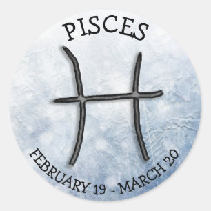 Sticker Rond Symbole astrologique zodiaque Pisces Horoscope