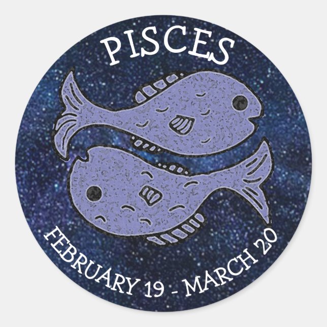Sticker Rond Symbole astrologique zodiaque Pisces Horoscope (Devant)