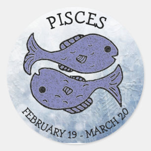Sticker Rond Symbole astrologique zodiaque Pisces Horoscope
