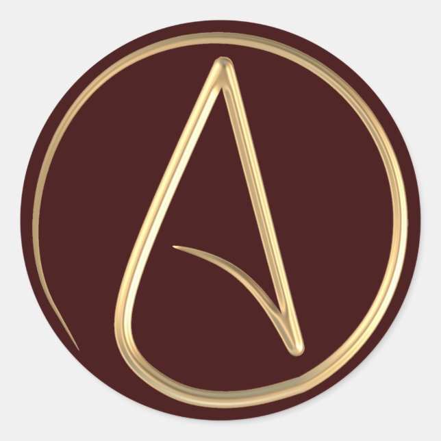 Sticker Rond Symbole athée (Devant)