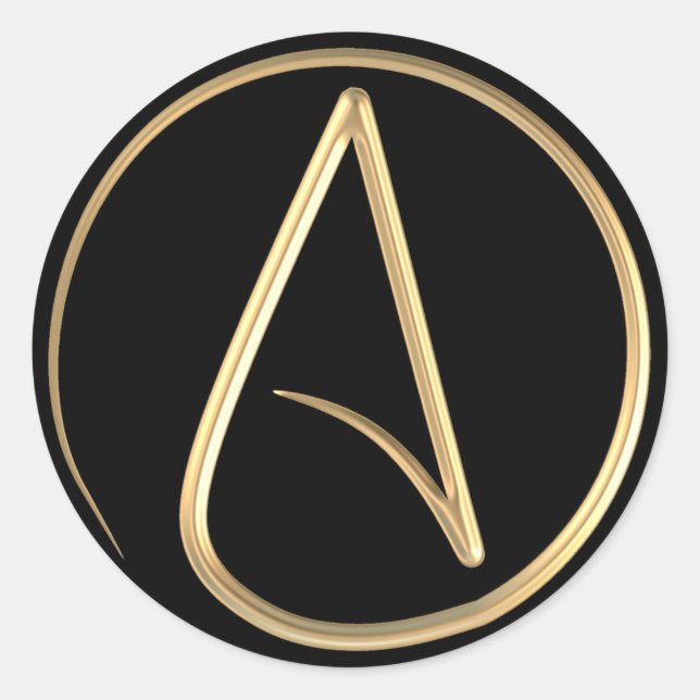 Sticker Rond Symbole athée (Devant)