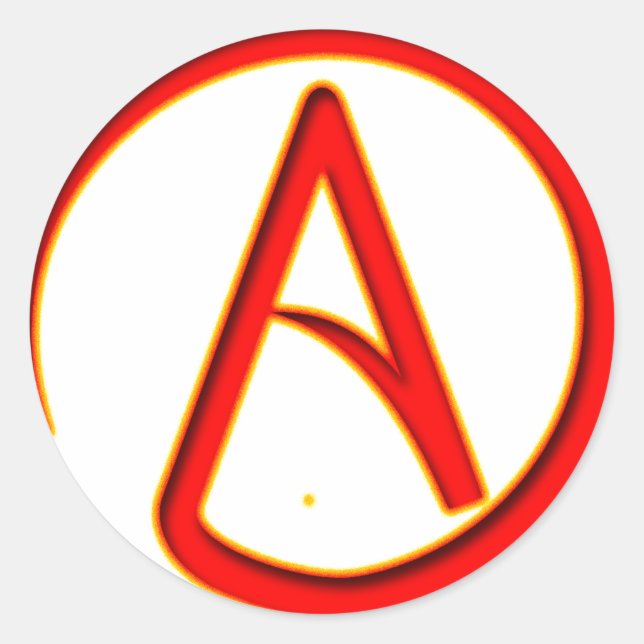 Sticker Rond Symbole athéisme (Devant)