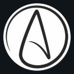 Sticker Rond Symbole athéisme - Symbole athée<br><div class="desc">Symbole de l'athéisme noir. Grand cadeau pour athée,  cadeau pour philosophe,  cadeau pour scientifique et idée cadeau pour athéisme cool.</div>