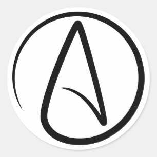 Sticker Rond Symbole athéisme - Symbole athée