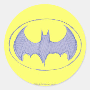 Sticker Rond Symbole Batman   Carnet de croquis en violet