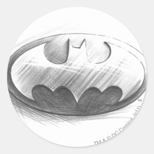 Sticker Rond Symbole Batman   Logo de dessin insignia