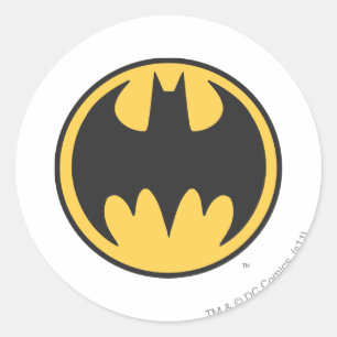 Sticker Rond Symbole Batman   Logo du cercle jaune foncé