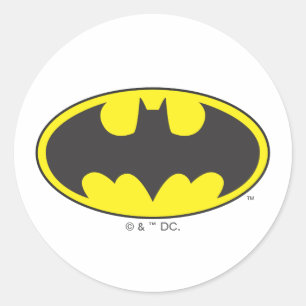 Sticker Rond Symbole Batman   Logo Oval de chauve-souris