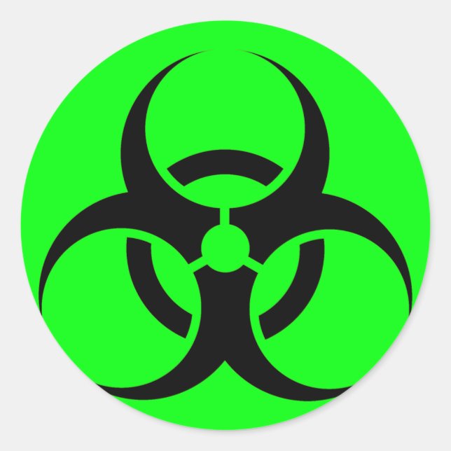 Sticker Rond Symbole Bio Hazard ou Biodanger Signal Avertisseme (Devant)