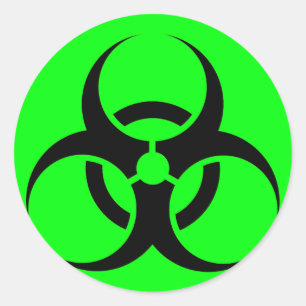 Sticker Rond Symbole Bio Hazard ou Biodanger Signal Avertisseme