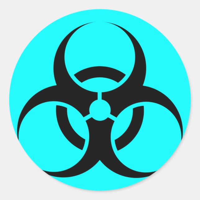 Sticker Rond Symbole Bio Hazard ou Biodanger Signal Avertisseme (Devant)