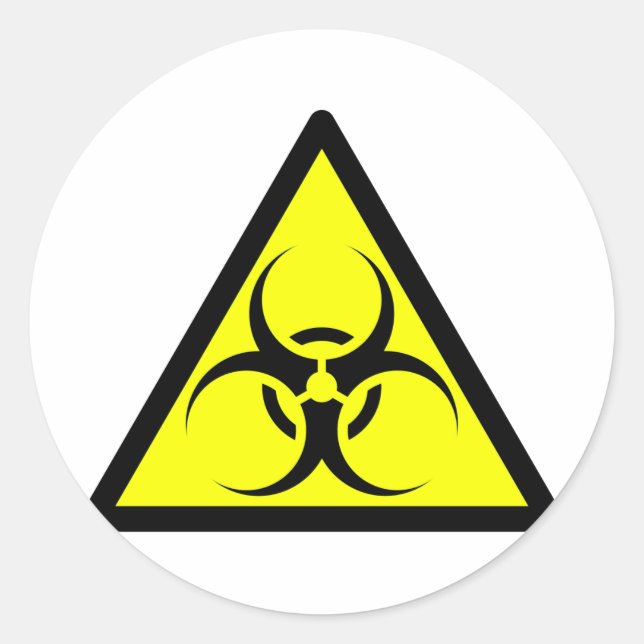 Sticker Rond Symbole Bio Risque ou Biodanger Signal Avertisseme (Devant)