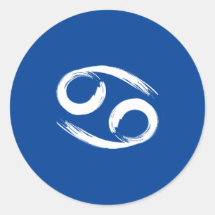 Sticker Rond SYMBOLE CANCER Zodiaque Été Juin Juillet Astrologi