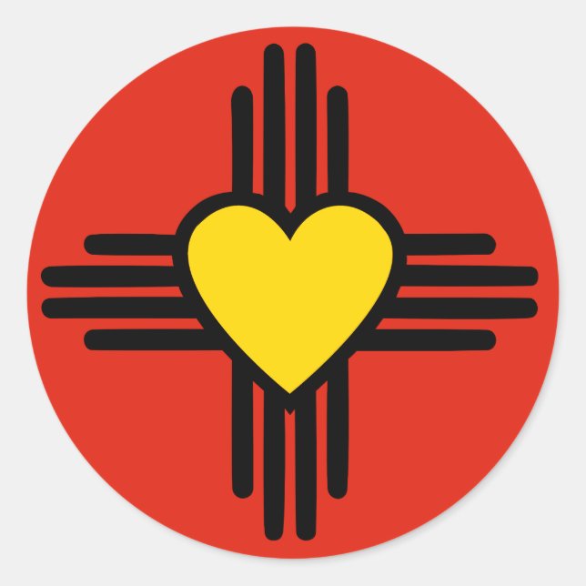 Sticker Rond Symbole cardiaque Zia (Devant)