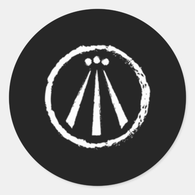 Sticker Rond Symbole céleste wiccan Awen Druid Pagan (Devant)