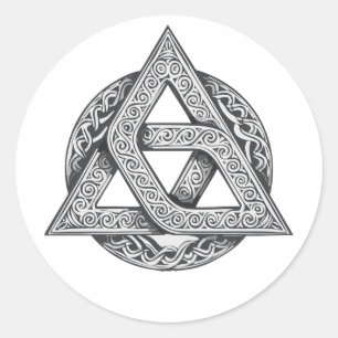 Sticker Rond Symbole celtique, nœud de la trinité
