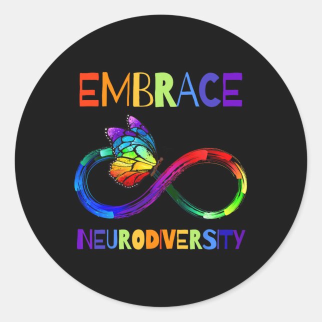 Sticker Rond Symbole d'acceptation de la sensibilisation sur l' (Devant)