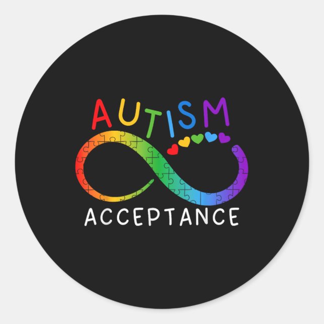Sticker Rond Symbole d'acceptation de la sensibilisation sur l' (Devant)