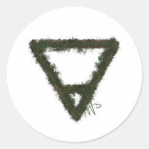 Sticker Rond Symbole d'alchimie de l'élément rocheux de la Terr