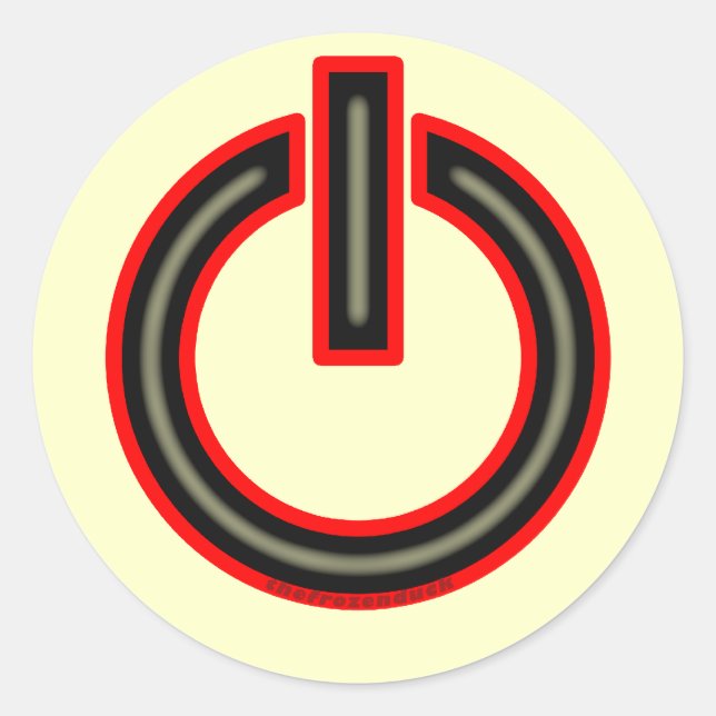 Sticker Rond Symbole d'alimentation (Devant)