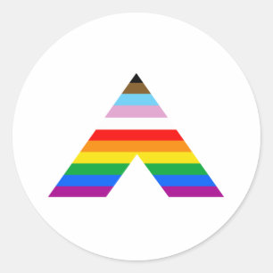 STICKER ROND SYMBOLE D'ALLIÉ LGBTQ POC