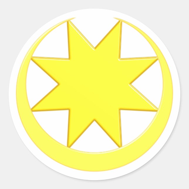 Sticker Rond Symbole d'Astarte Ishtar (Devant)
