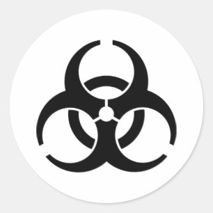 Sticker Rond Symbole d'avertissement de Biohazard international