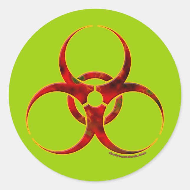 Sticker Rond Symbole d'avertissement de danger biologique (Devant)