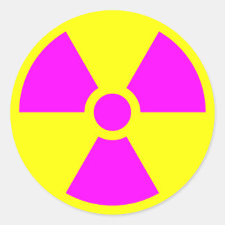 Sticker Rond Symbole d'avertissement de rayonnement