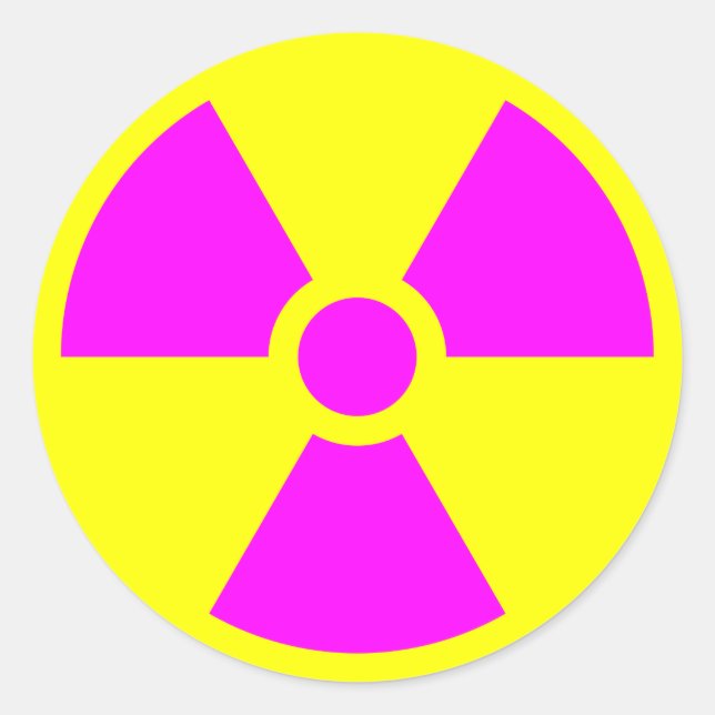 Sticker Rond Symbole d'avertissement de rayonnement (Devant)