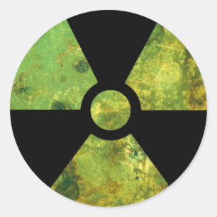 Sticker Rond Symbole d'avertissement de rayonnement nucléaire r