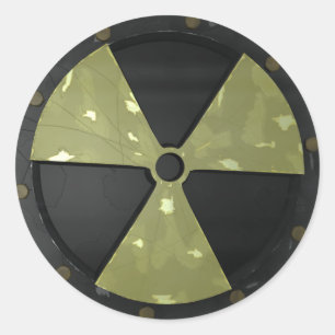 Sticker Rond Symbole d'avertissement radioactif