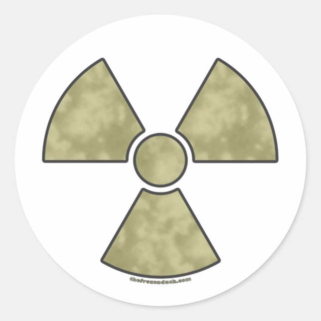 Sticker Rond Symbole d'avertissement radioactif (Devant)