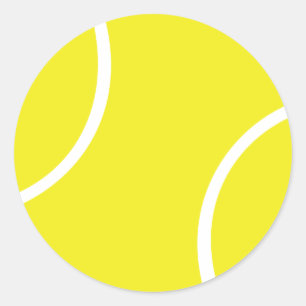 Sticker Rond Symbole de balle de tennis jaune