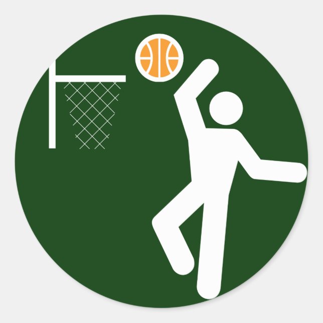 Sticker Rond Symbole de basket-ball (Devant)