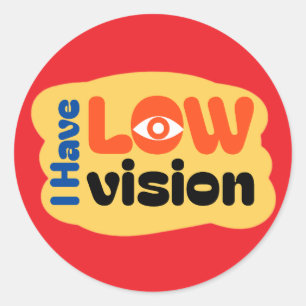 Sticker Rond Symbole de basse vision - Rouge
